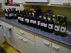 The very beginning. Start with red wine and a bottle opener.